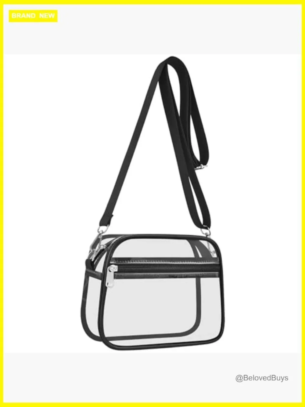 Clear Stadium Approved Crossbody Bag with Adjustable Strap for Concerts and